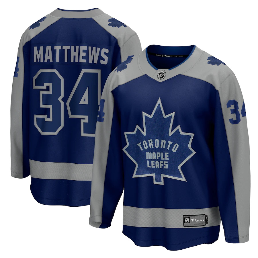 Custom Mens Toronto Maple Leafs 34 Auston Matthews Fanatics Branded Royal 2020-21 Special Edition Breakaway Player NHL Jersey